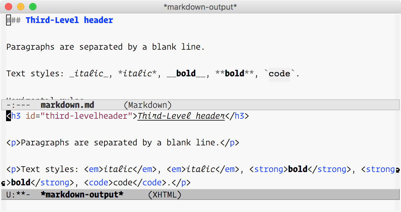 Markdown Output in a Separate Window