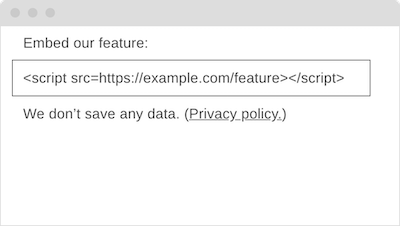 Easy-to-use, good quality, frugal, privacy-respecting embed code.