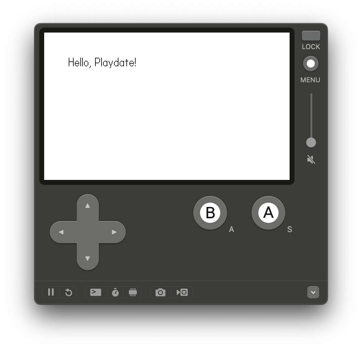 HelloPlaydate - Simulator Screenshot