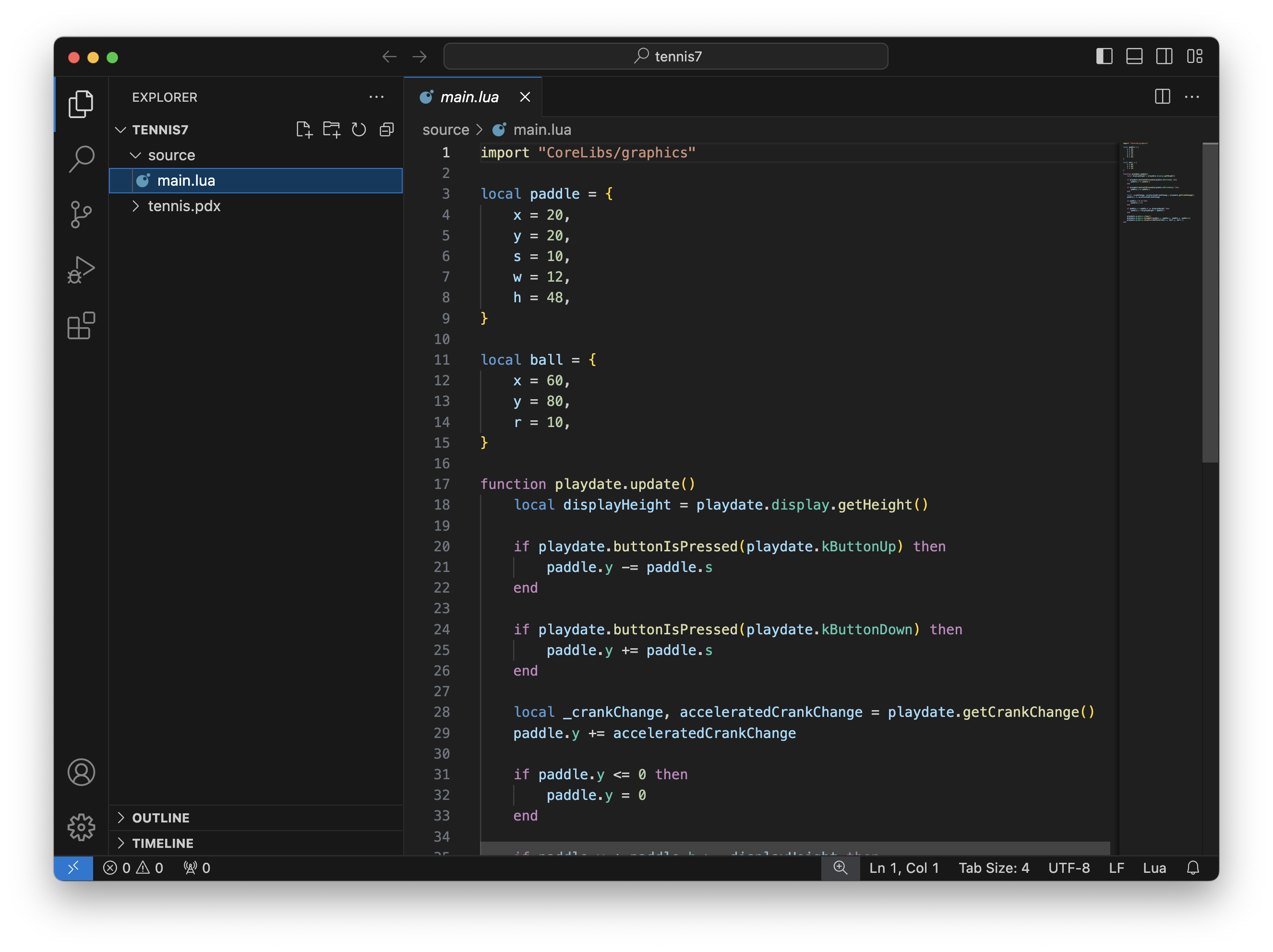 Screenshot of Visual Studio Code