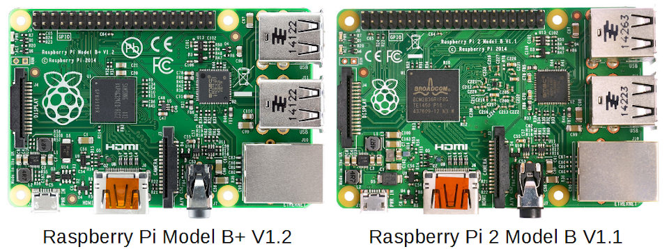 Raspberry Pi B+ and Raspberry Pi B2 