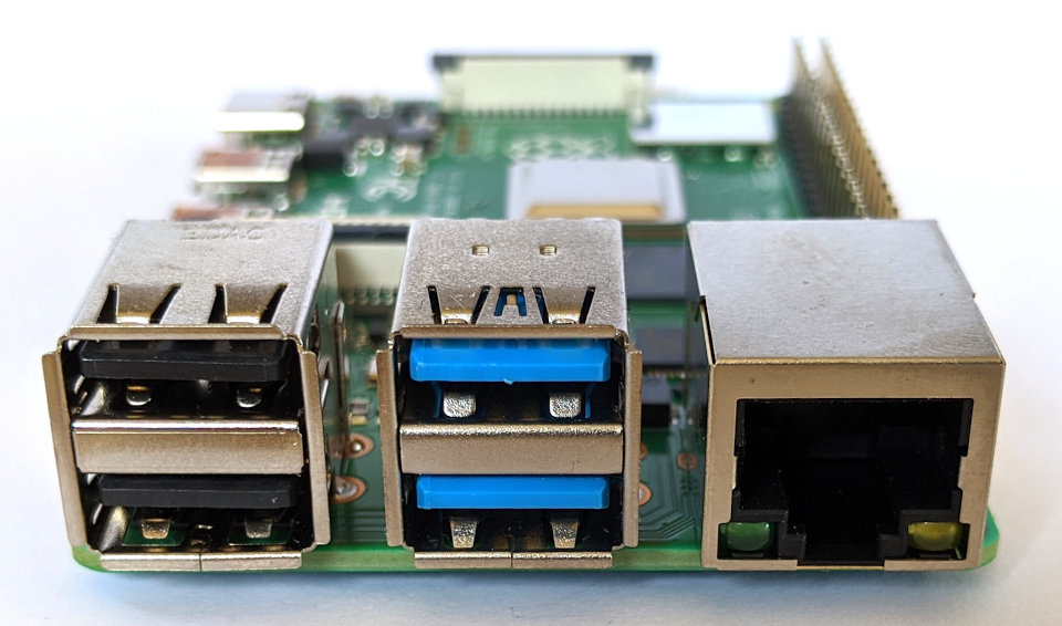Raspberry Pi 4 USB and Ethernet Ports