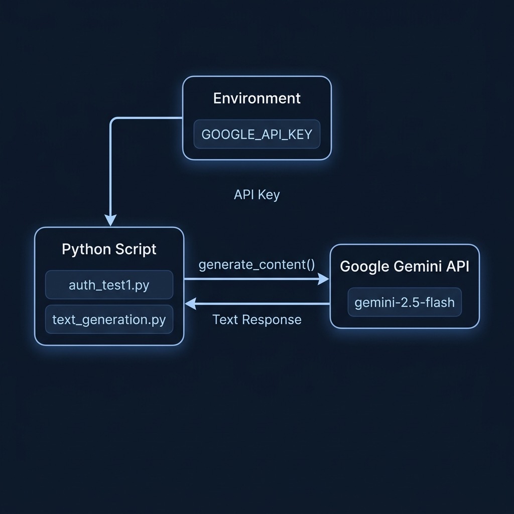 System architecture for authentication and text generation with the Gemini API