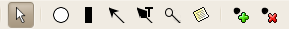 The modelling toolbar of TAPAAL