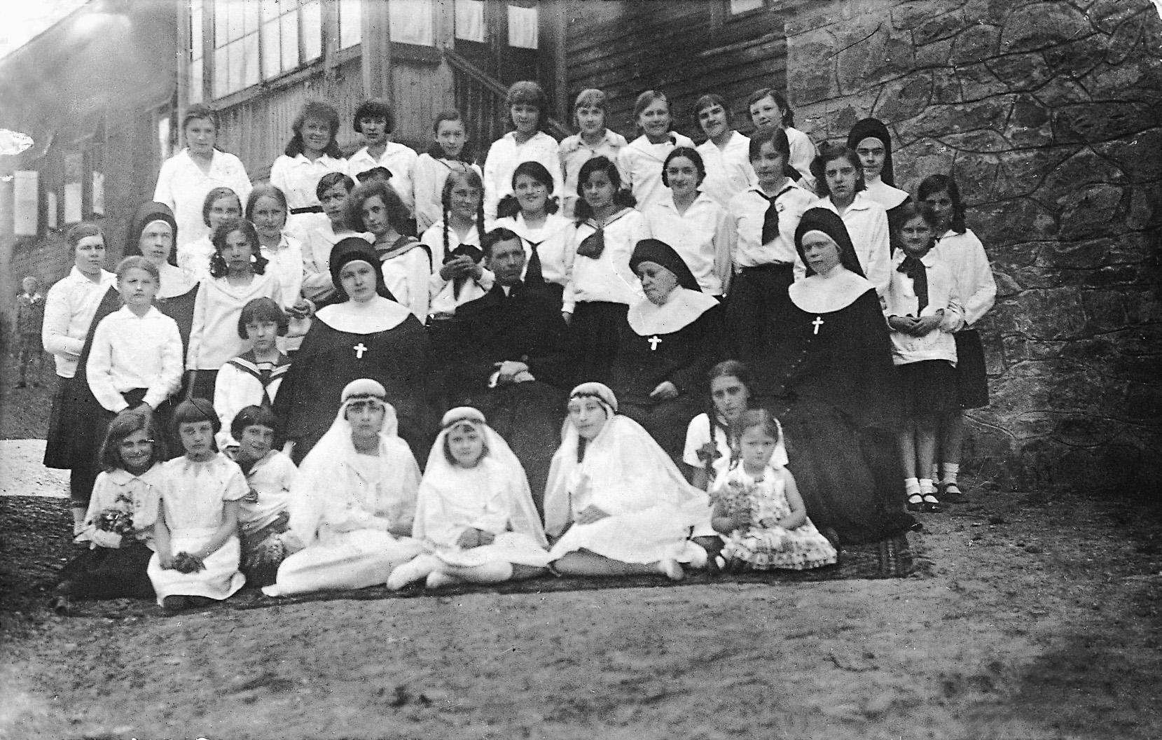 Nazareth Sisters’ secondary school in Rabka (1931), author in top row, 3rd from the left