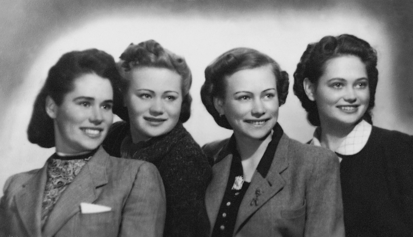 Four sisters, from the left: Lili, Renia, the author, Ewa (1942)