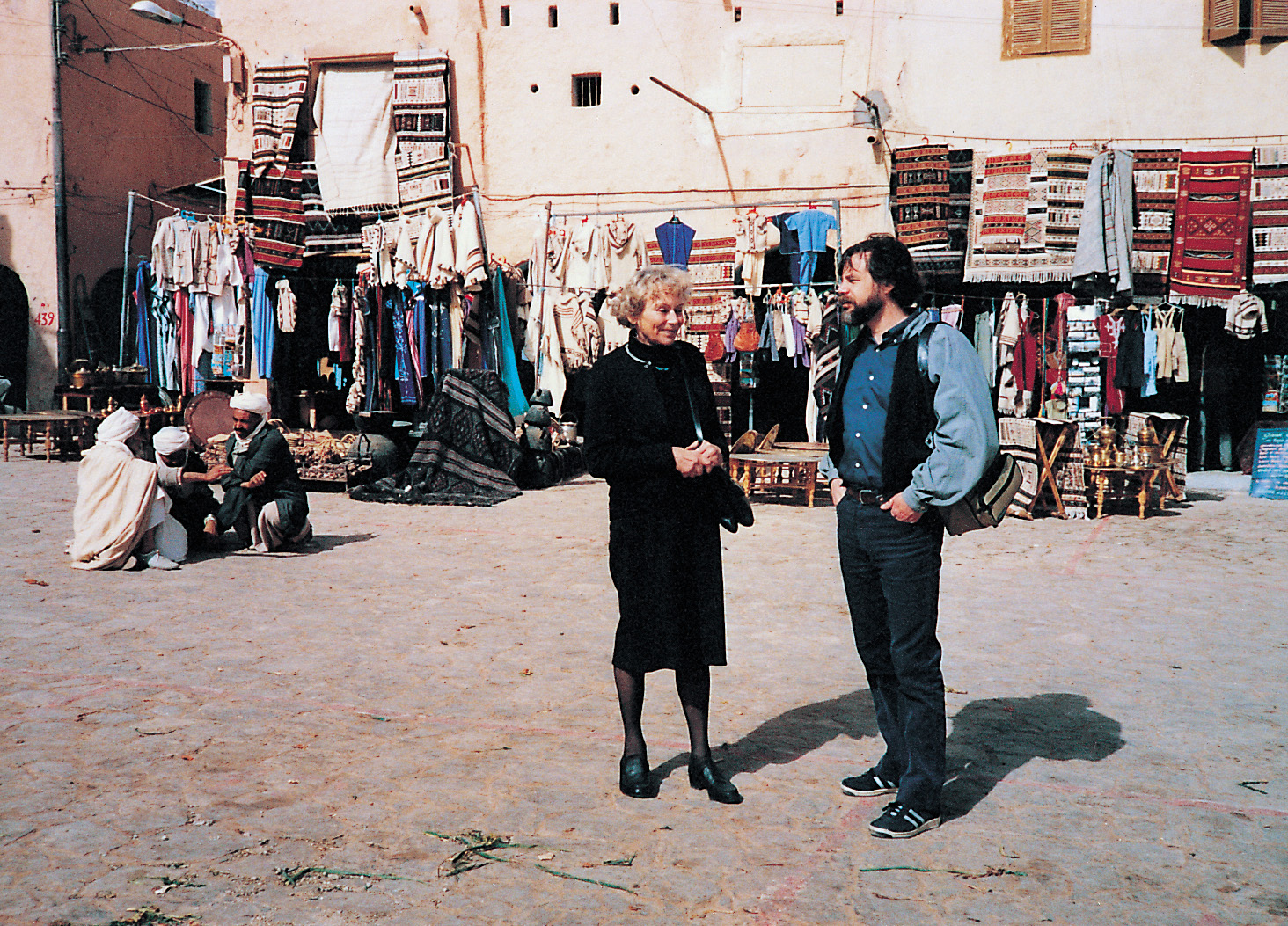 the author with her son Jacek in the Sahara, Ghardaia oasis, 1986