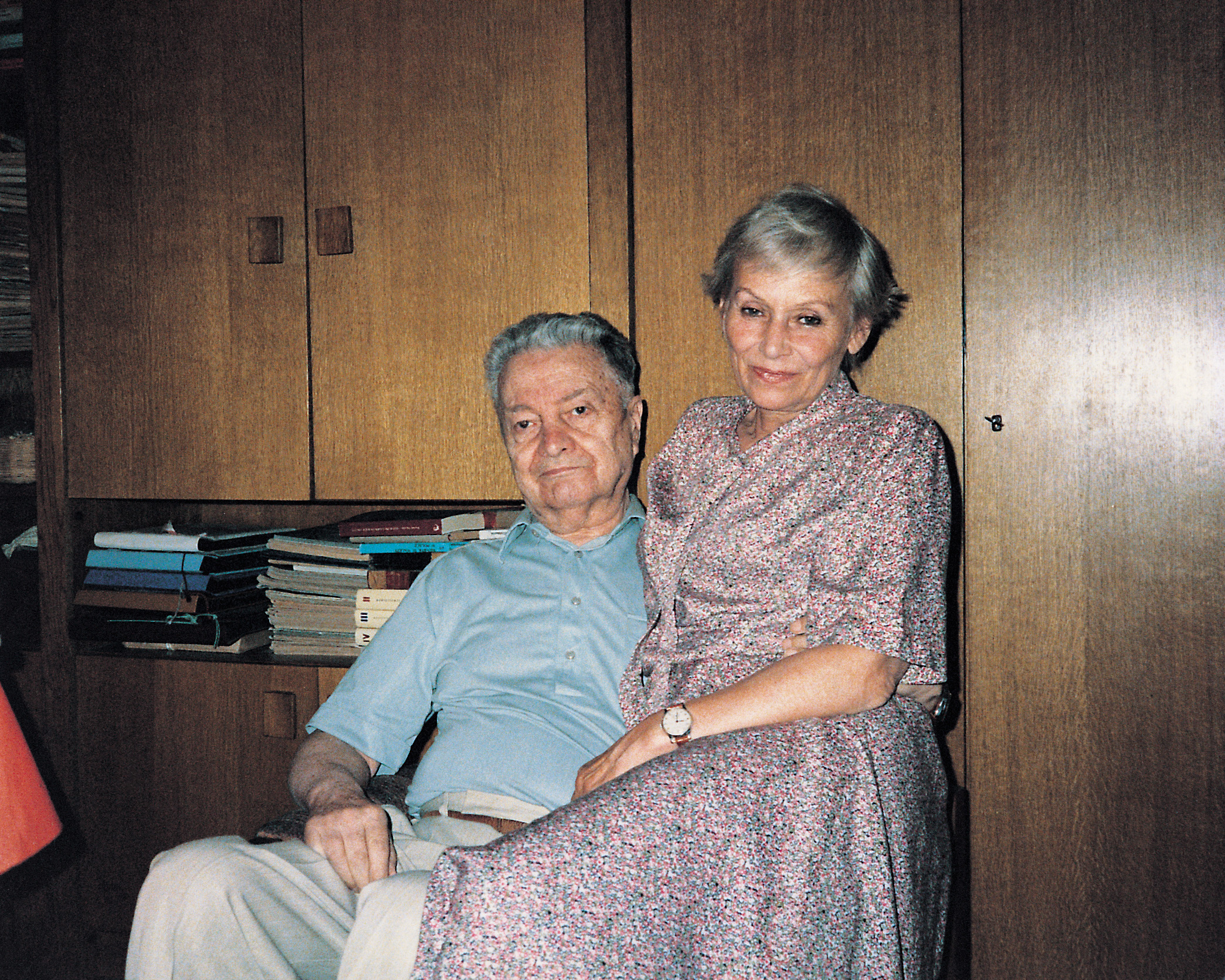 author and husband Józef in Warsaw, 1980s