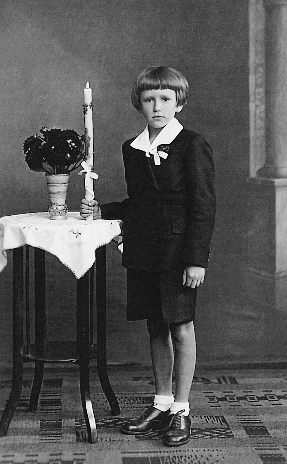 Staś, first communion, Czernin 1937