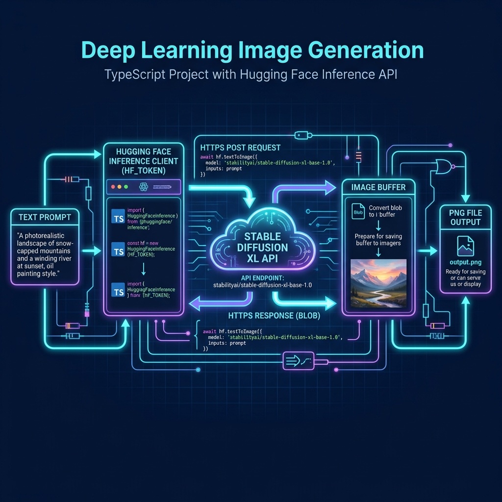Architecture diagram for Hugging Face text-to-image generation pipeline
