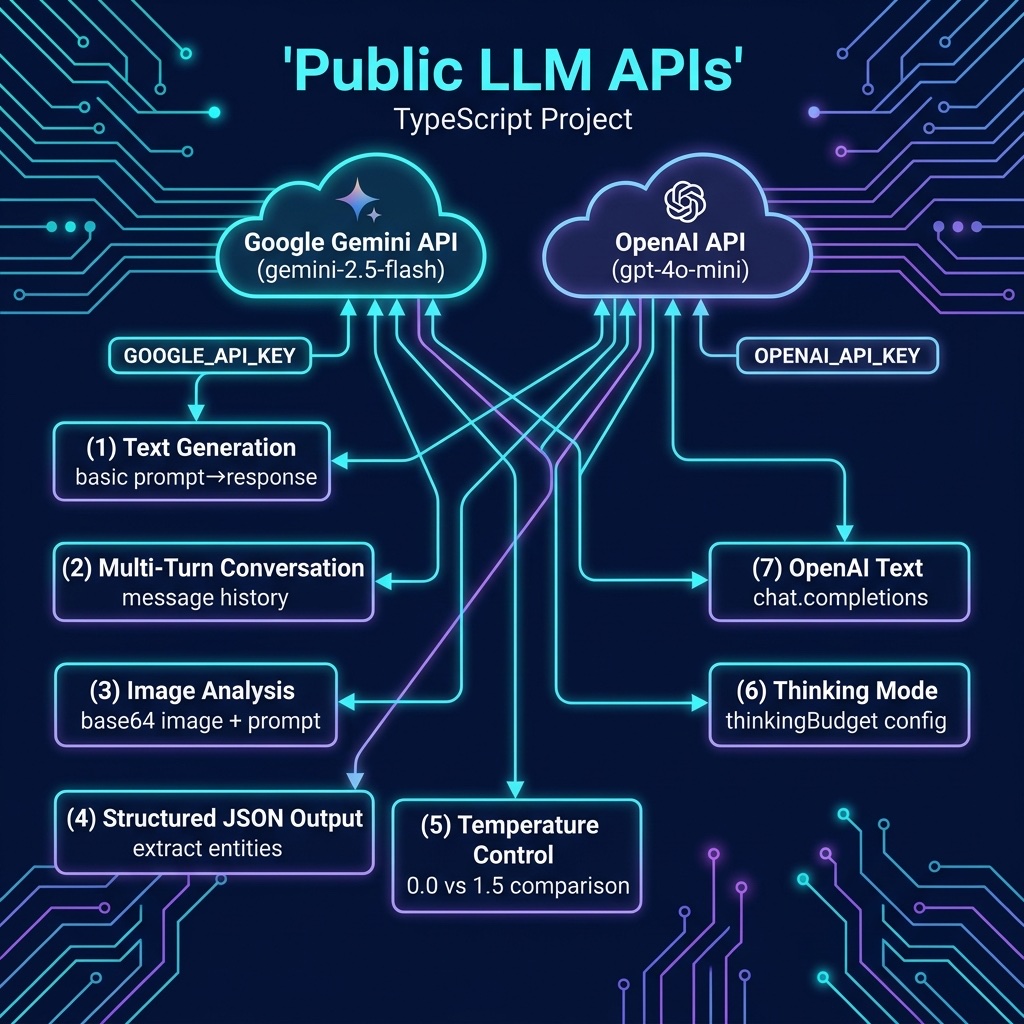 Architecture diagram for Google Gemini and OpenAI API integration patterns